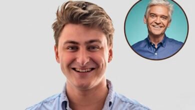 Portrait of Matthew McGreevy, young British actor, smiling at the camera