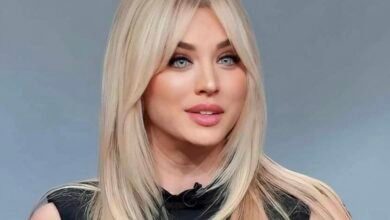 Kaley Cuoco with glowing skin using Nuxe-inspired beauty products