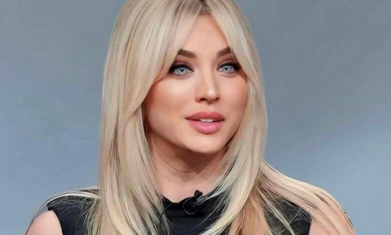 Kaley Cuoco with glowing skin using Nuxe-inspired beauty products