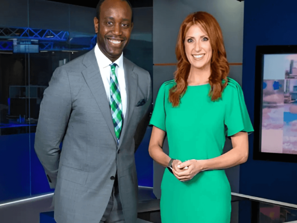 Katie Walderman, renowned UK journalist, delivering insightful reports during a live broadcast.