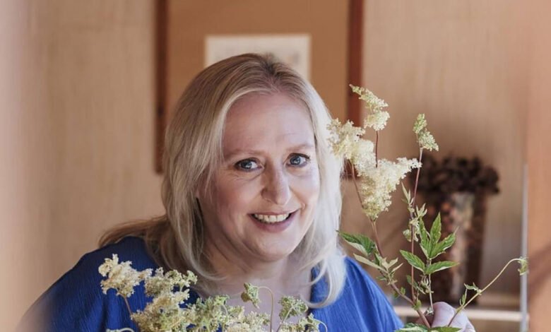 Alysia Vasey foraging in the Yorkshire countryside, showcasing her passion for wild food and sustainable culinary practices."