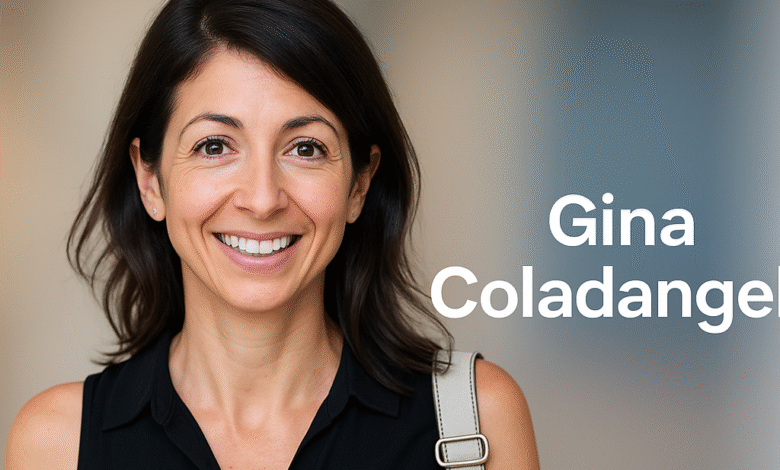 Gina Coladangelo at a public event, showcasing her role as a communications expert in a professional setting.